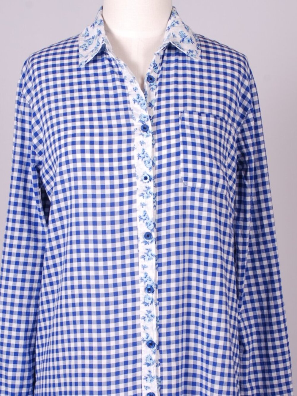 EUC PJ Salvage Gingham Checked Blouse, Sz - Sm